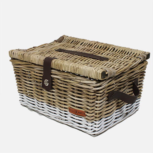 WICKED picknickmand grijs/witte onderkant L (47x36x26) (2022) - WICKED picknickmand