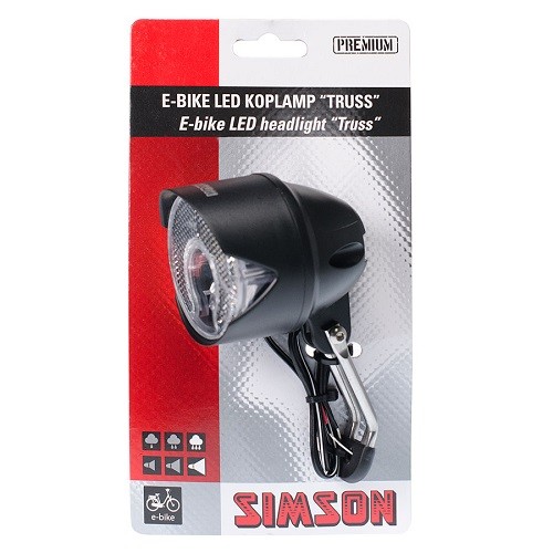 SIMSON - 022016 E-bike Voorvork koplamp ''Truss'' 6-60V, 30 LUX - SIMSON - 022016